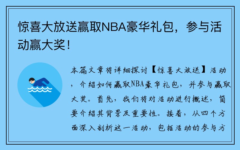 惊喜大放送赢取NBA豪华礼包，参与活动赢大奖！
